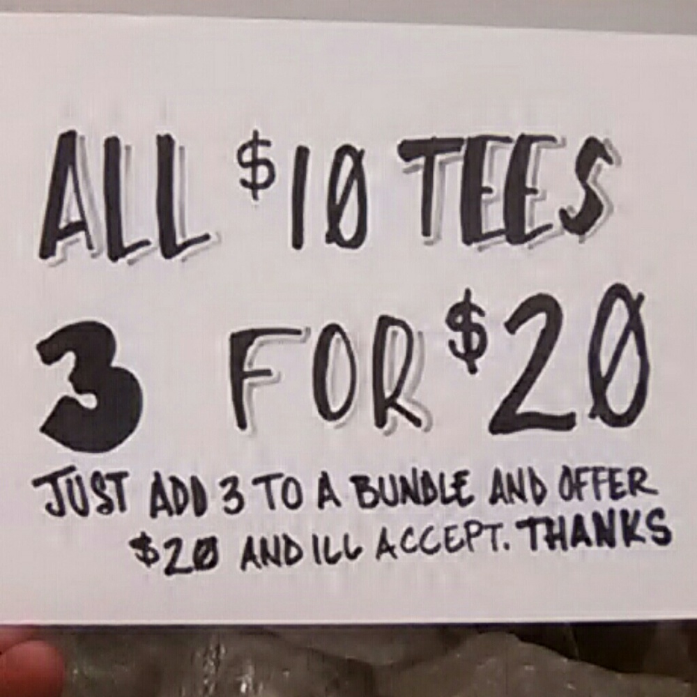 3 for $20 tees